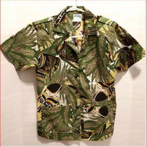 Safari Green Vet Tech Scrub Top Unisex Size Small Cotton 3 Pockets